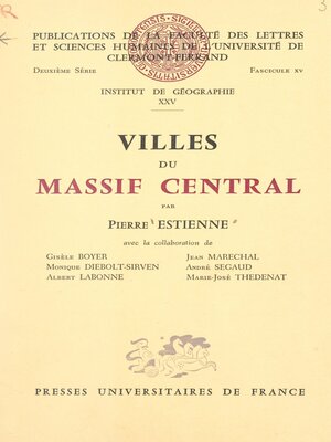 cover image of Villes du Massif central